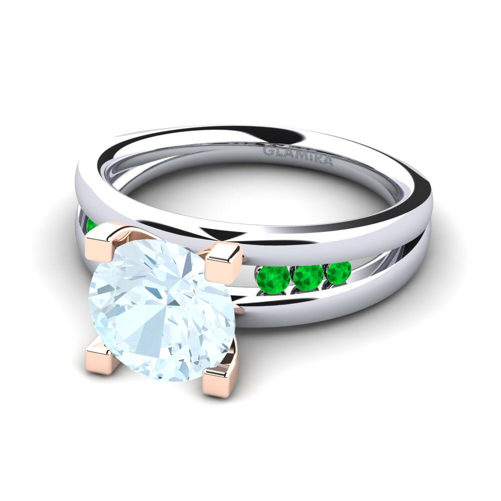 Aguamarina Anillo de compromiso Bayamine 2.0 crt