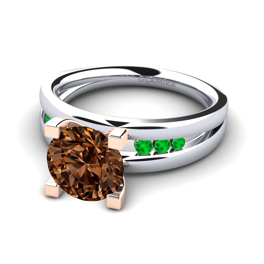 Diamante café Anillo de compromiso Bayamine 2.0 crt