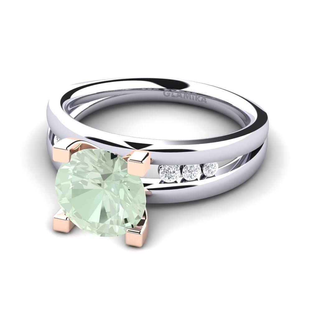 Green Amethyst Engagement Ring Bayamine 2.0 crt