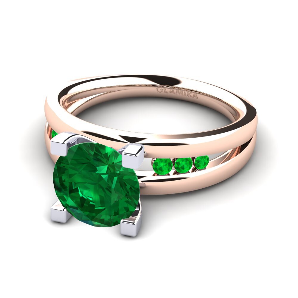 14k Rose & White Gold Engagement Ring Bayamine 2.0 crt