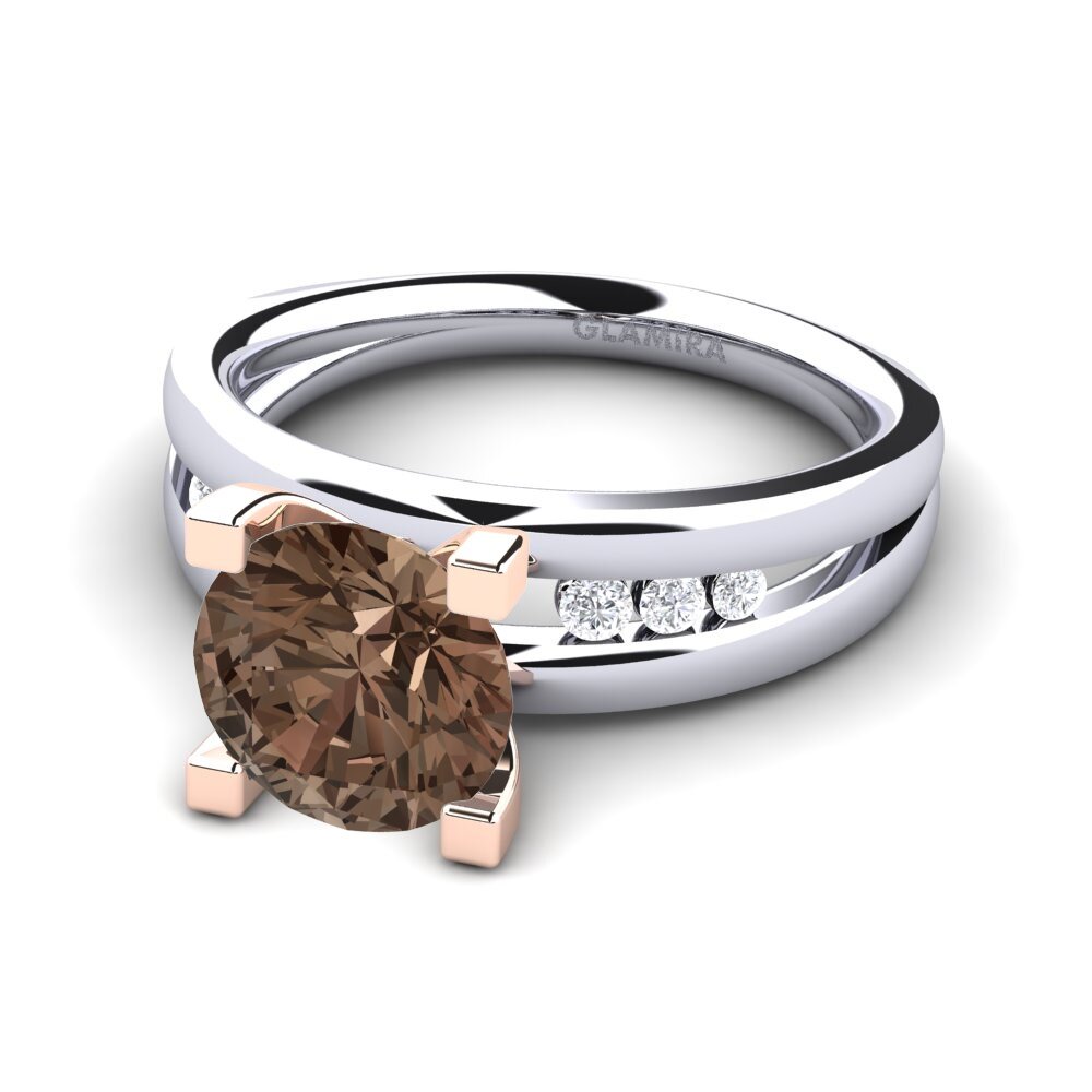 Smoky Quartz Engagement Ring Bayamine 2.0 crt