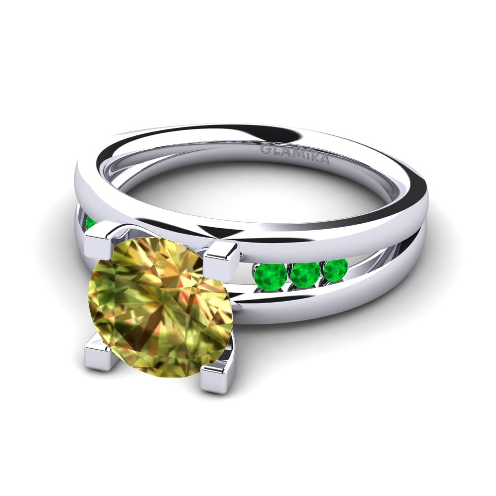 18ct White Gold Sultan Stone Engagement Ring Bayamine 2.0 crt