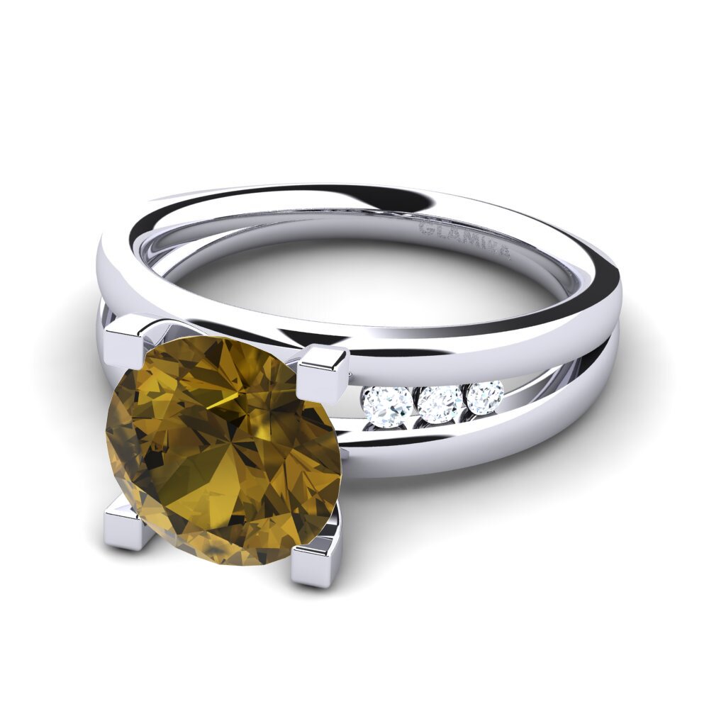 Circón Marrón Anillo de compromiso Bayamine 3.0 crt
