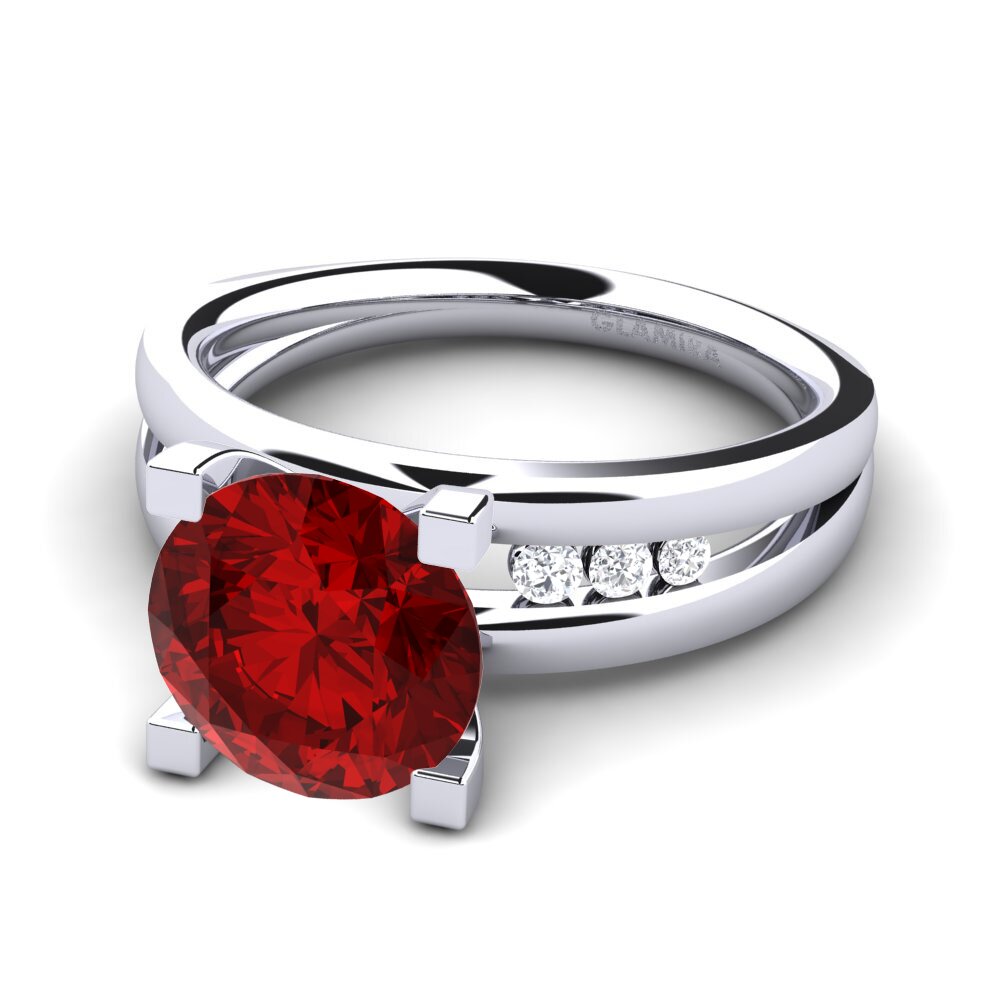 Rubí (Creado en laboratorio) Anillo de compromiso Bayamine 3.0 crt