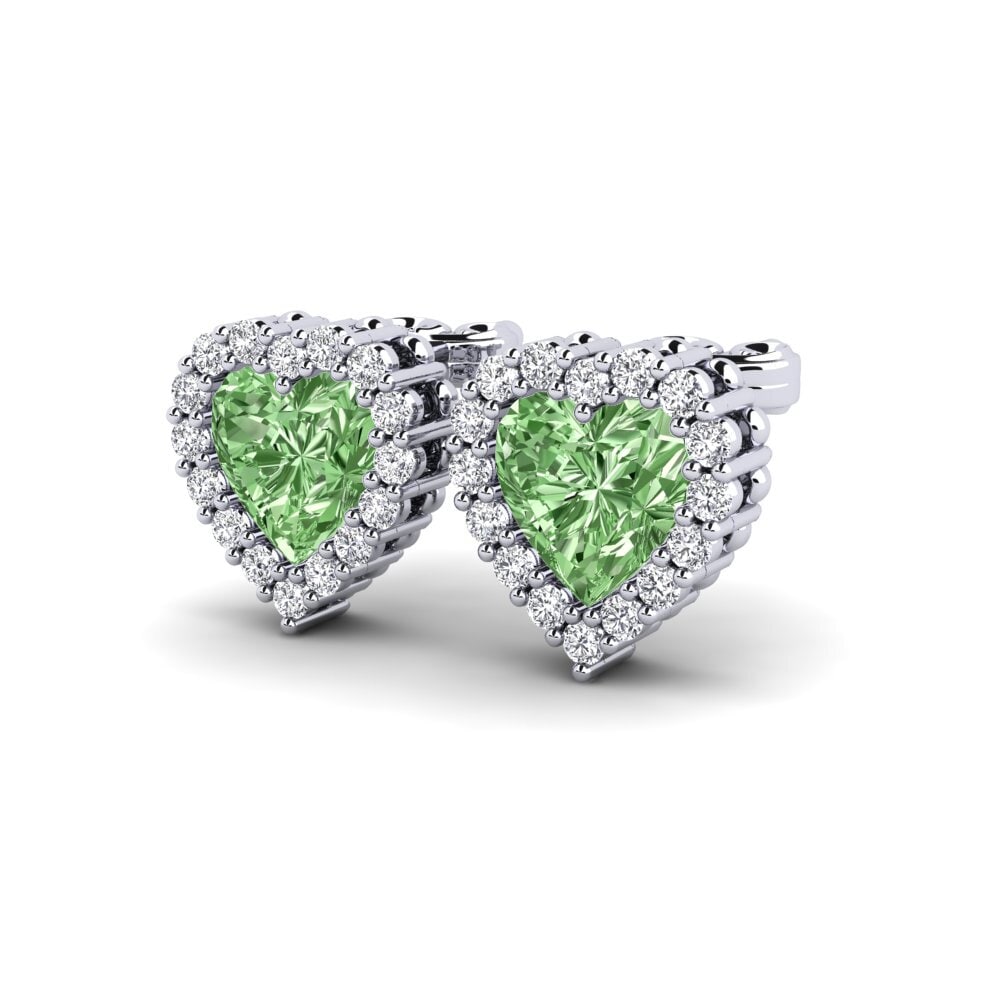 Heart Green Diamond Women's Earring Beacham
