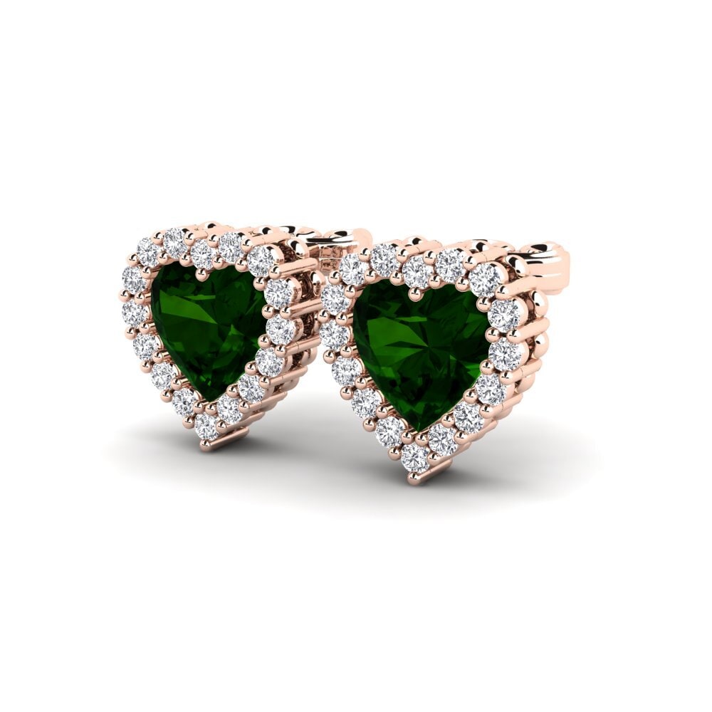 14ct Rose Gold Green Tourmaline Women's Earring Beacham