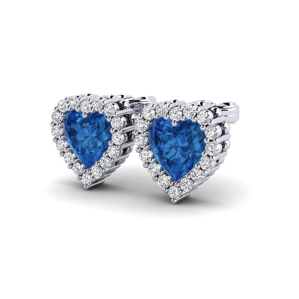Corazón Circonita Azul Oscuro Pendiente de mujer Beacham