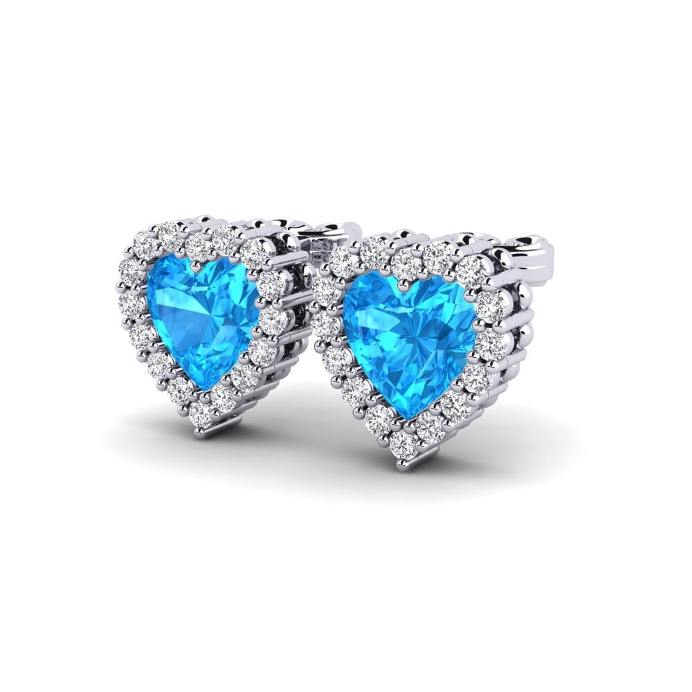 Topaze Bleue Boucle d'oreille femme Beacham