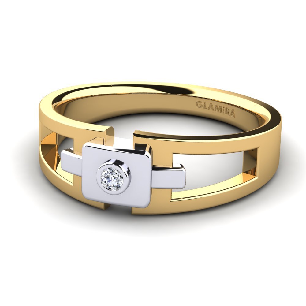 14ct Yellow & White Gold Lab Grown Diamond Men's Ring Beamard