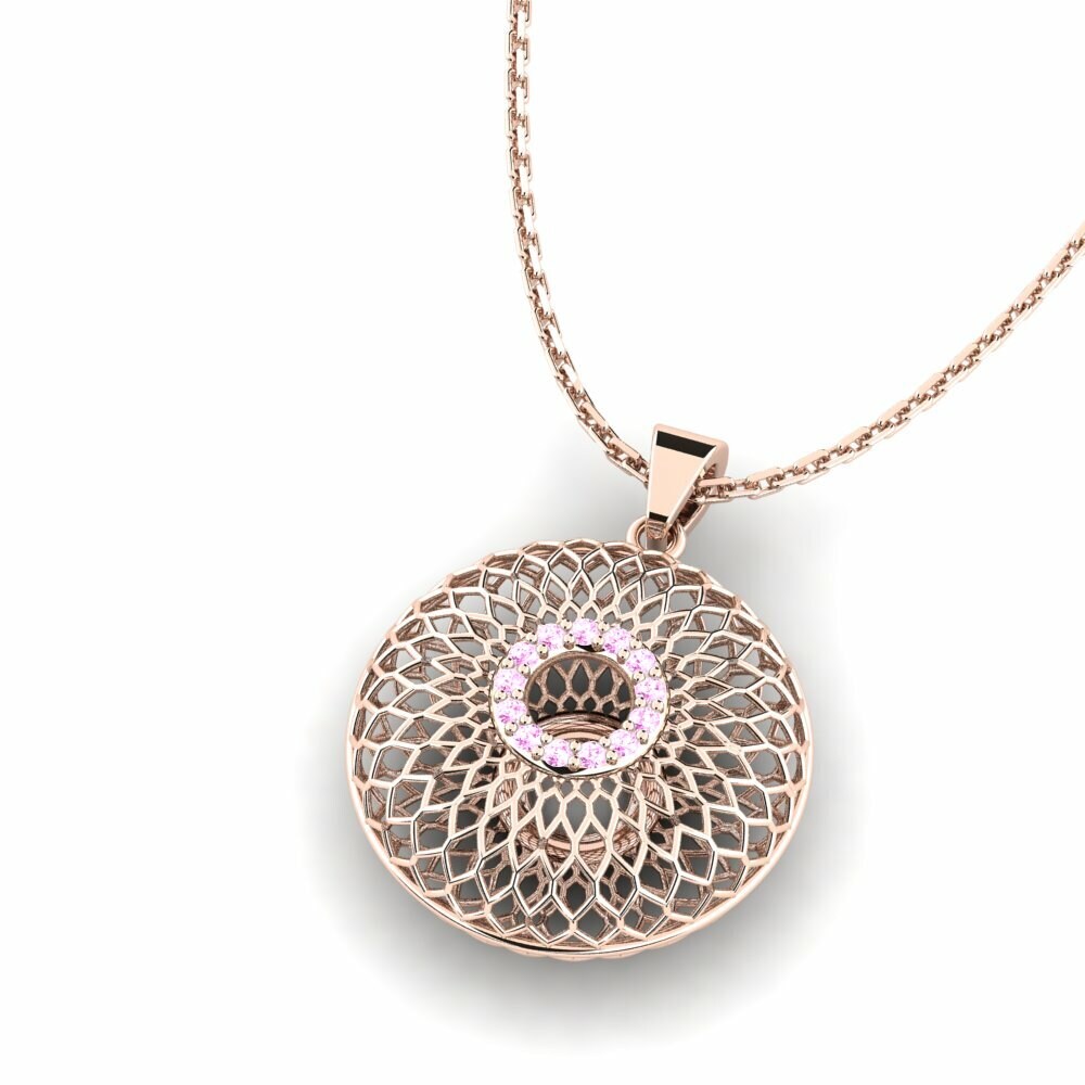 Roze Saffier Dames Hanger Beany