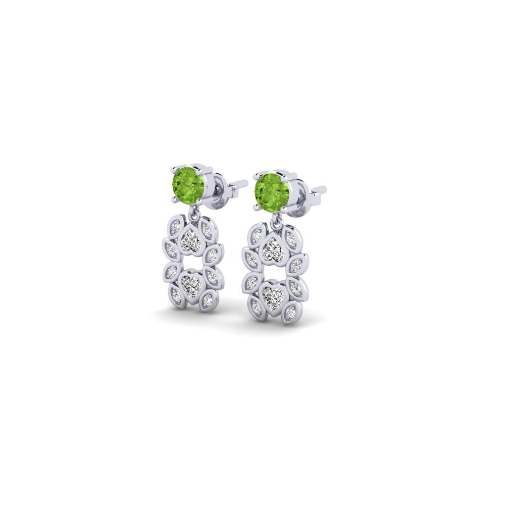 Oro Bianco 375 Peridoto Orecchino da donna Beardcv