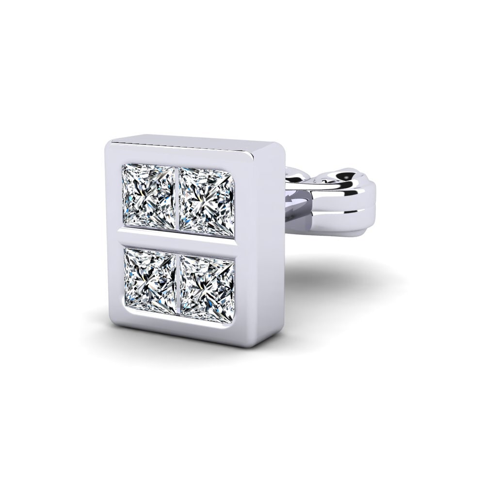 950 Platinum Zirconia Men's Earring Beartic