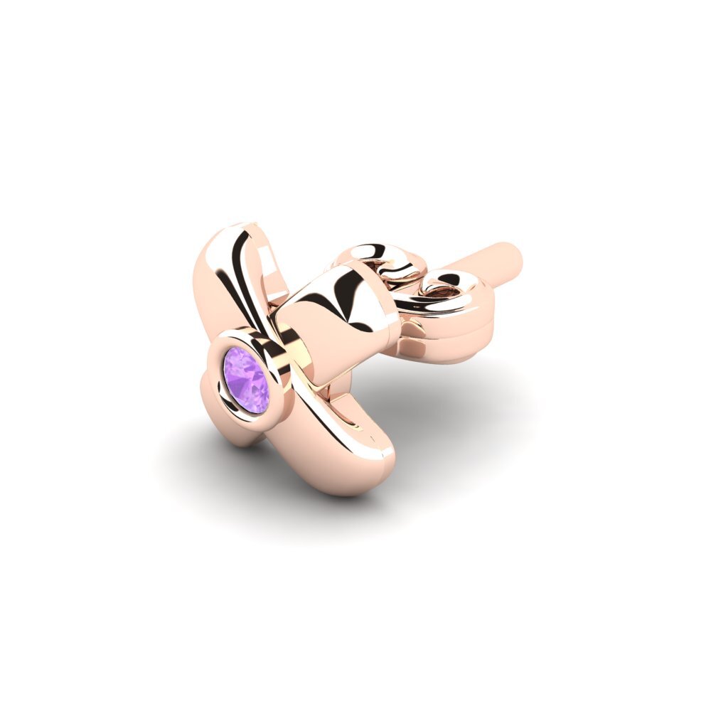 9k Oro Rosa Amatista Pendiente para hombre Beate