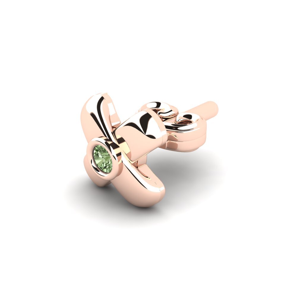 18k Oro Rosa Diamante Verde Pendiente para hombre Beate