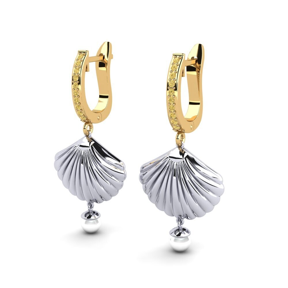 18ct White & Yellow Gold Yellow Diamond Women's Earring Beathan