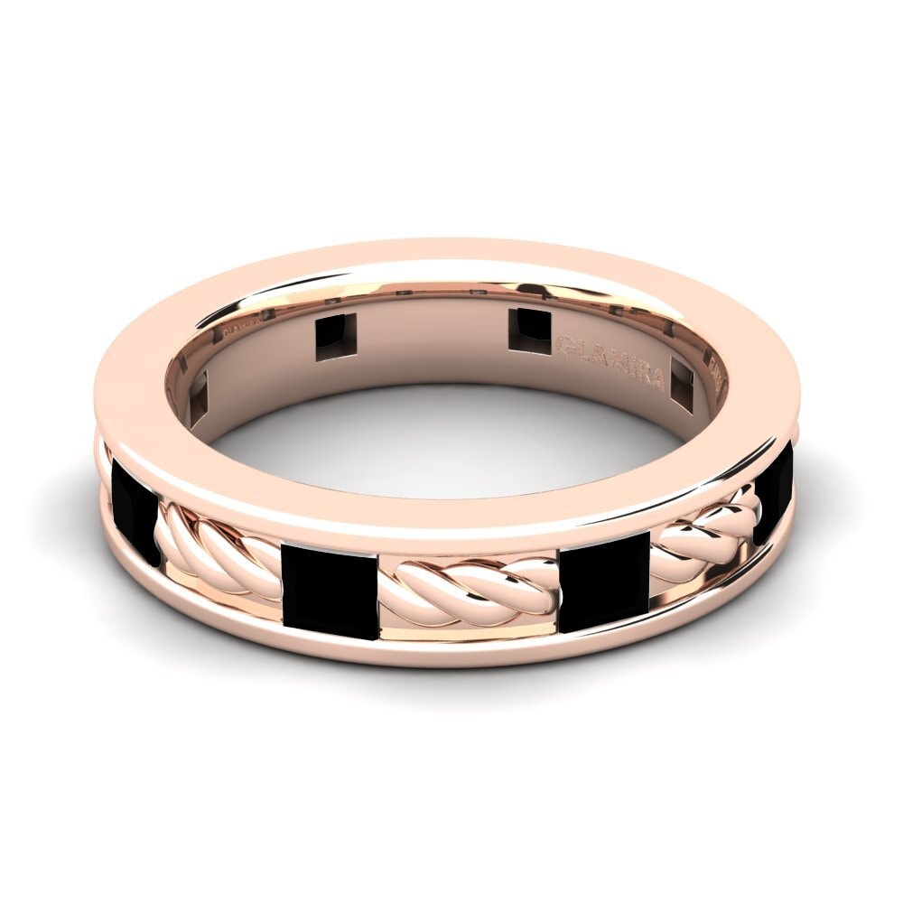 14ct Rose Gold Black Onyx Men's Ring Beau