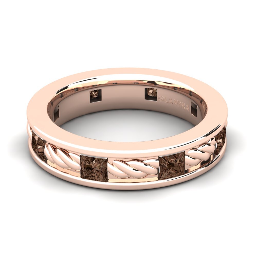 Oro Rosso 585 Quarzo Fumé Anello da uomo Beau