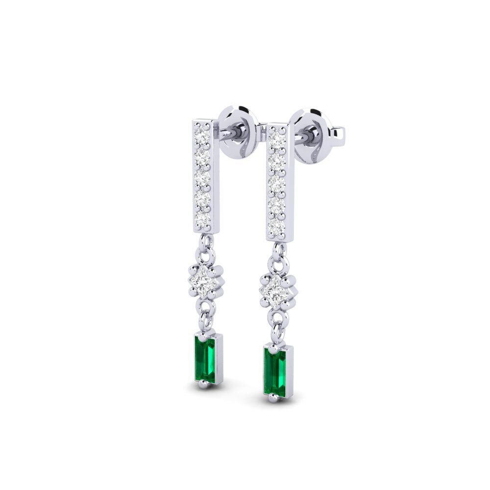950 Palladium Green Zirconia Women's Earring Beaunez