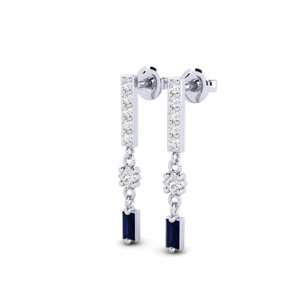 9k White Gold Sapphire Women's Earring Beaunez