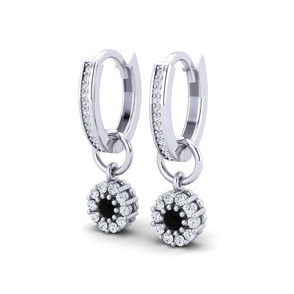 Oro Bianco 750 Diamante Nero Orecchino da donna Beauvais