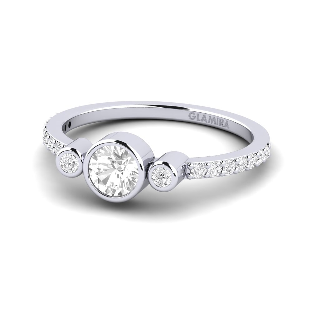 Zafiro blanco Anillo de compromiso Bece