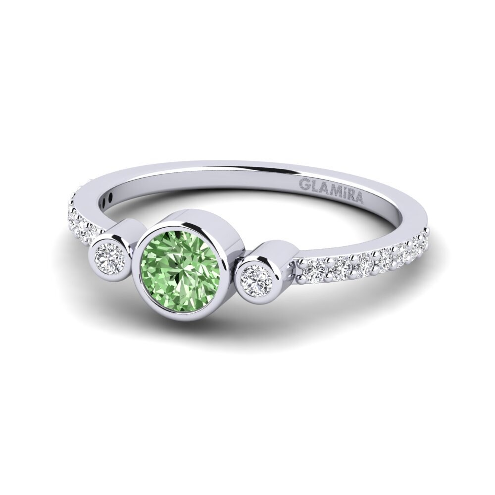 Diamante Verde Anillo de compromiso Bece