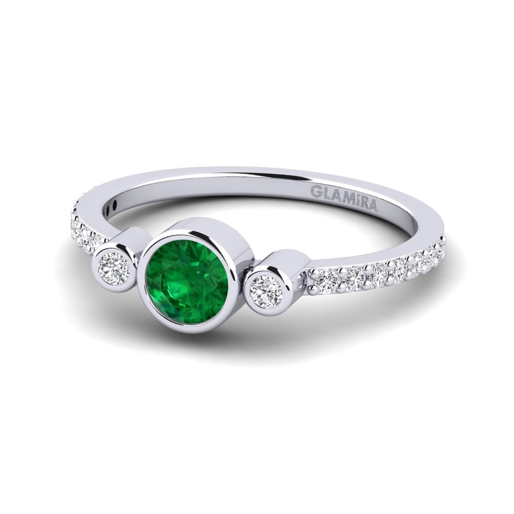 Esmeralda (creada en laboratorio) Anillo de compromiso Bece