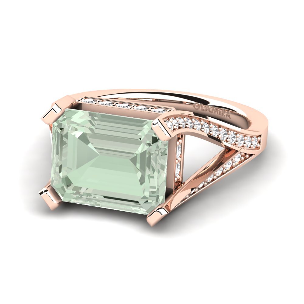 9k Rose Gold Green Amethyst Engagement Ring Beckett