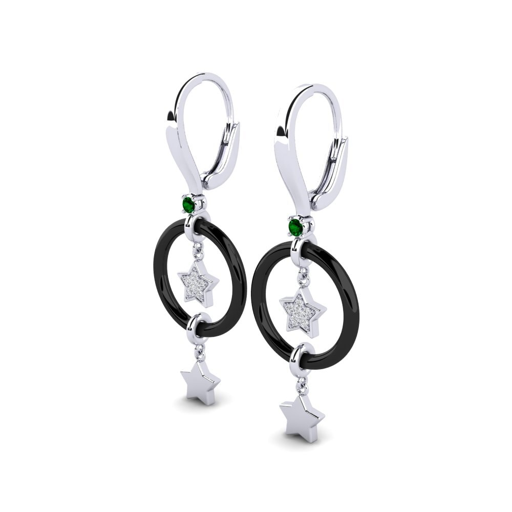 White Silver Green Zirconia Women's Earring Beckles