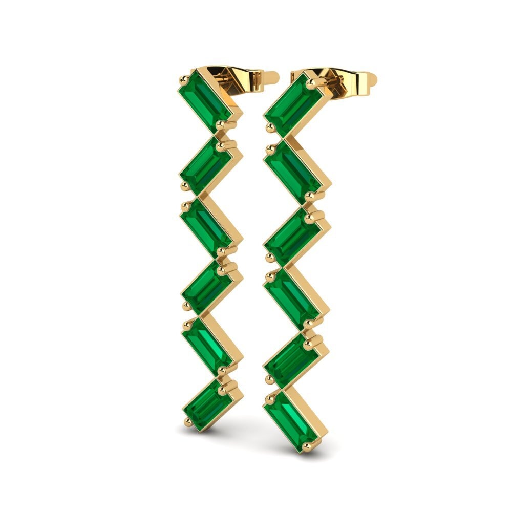 Baguette Circonita Verde Pendiente de mujer Becky