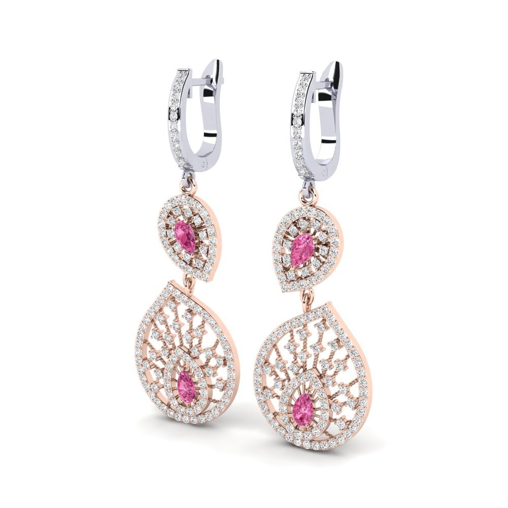 Turmalina Rosa Brincos Feminino Becton