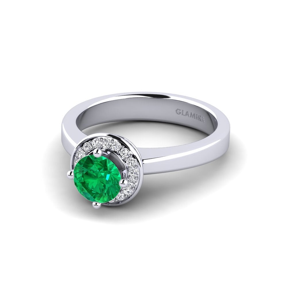 Esmeralda (creada en laboratorio) Anillo de compromiso Bede