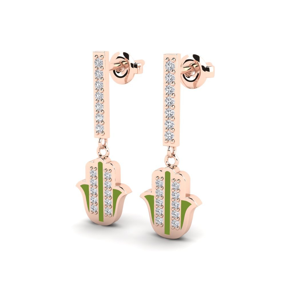 18k Oro Rosa Pendiente de mujer Bedroeft