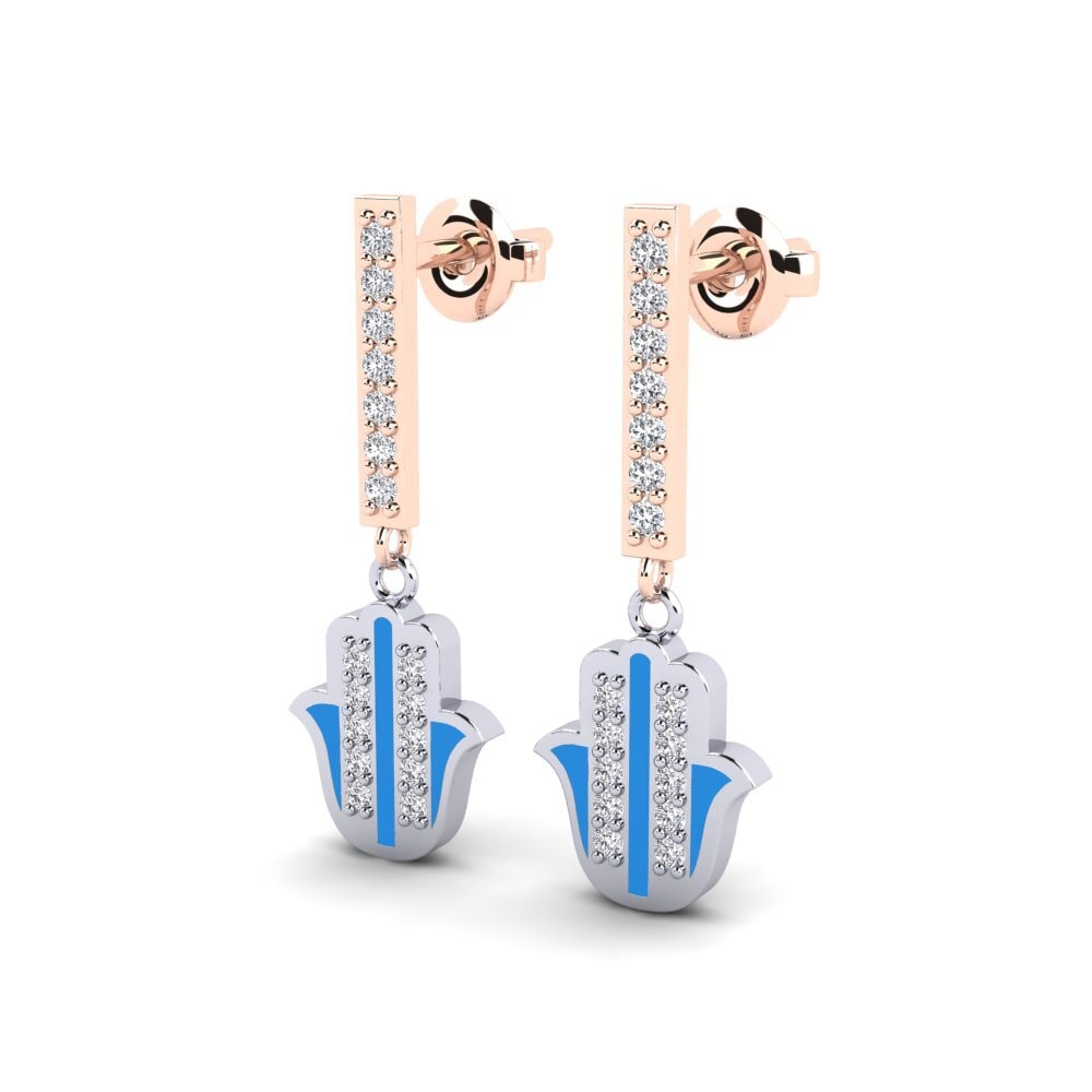 14k Oro Rosa & Blanco Pendiente de mujer Bedroeft