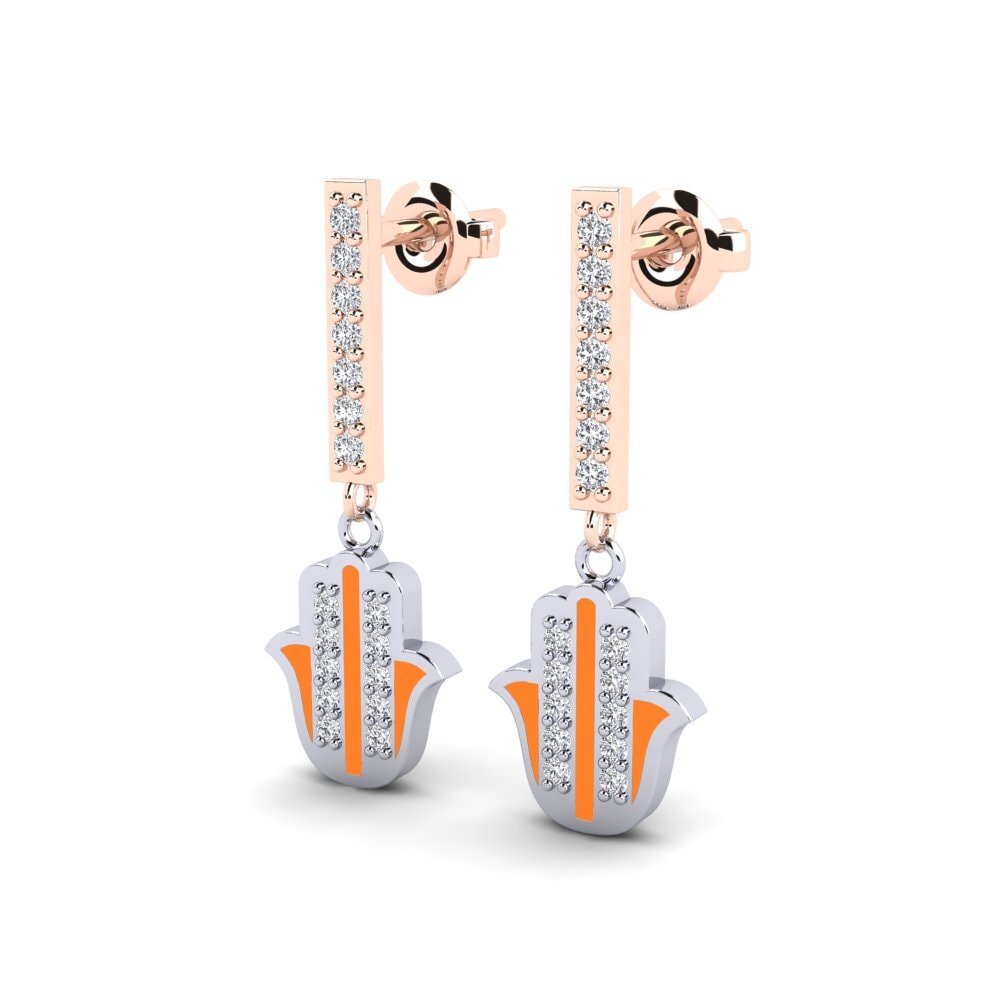 14ct Rose / White Gold Women's Earring Bedroeft
