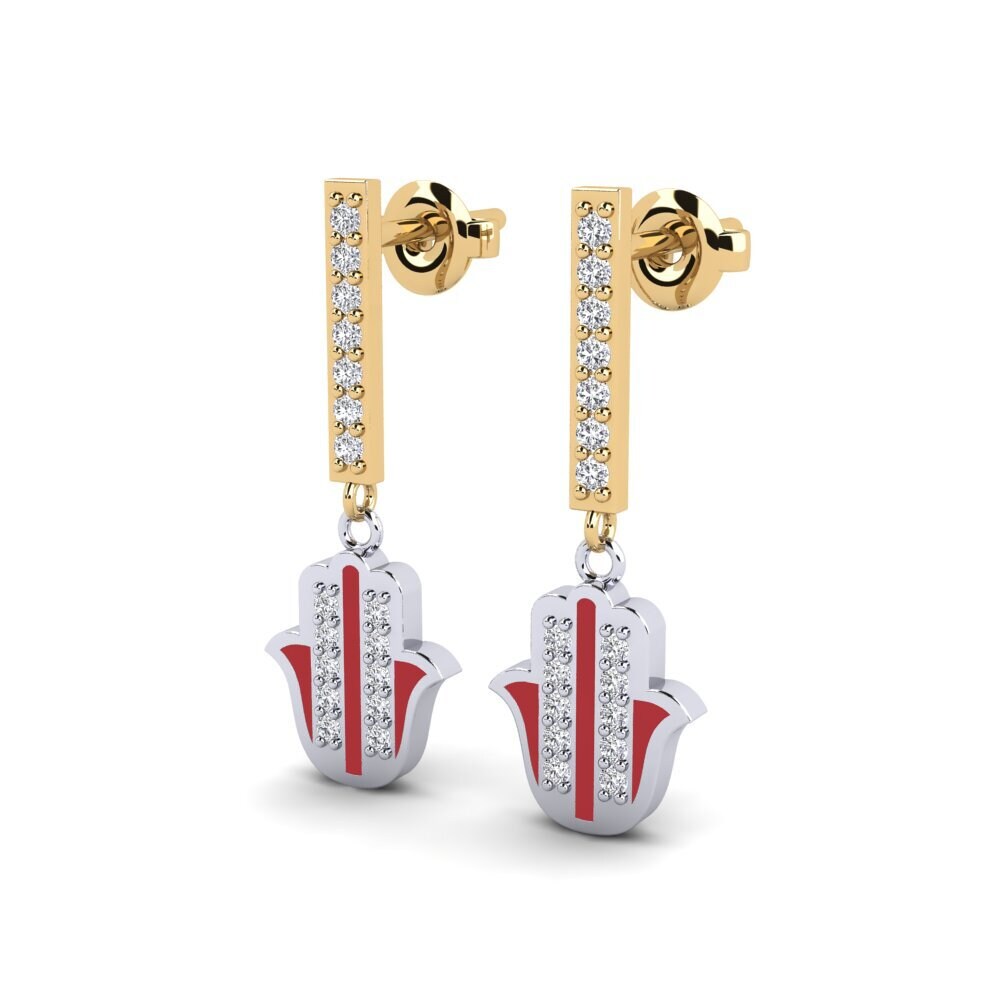 18ct Yellow & White Gold Women's Earring Bedroeft