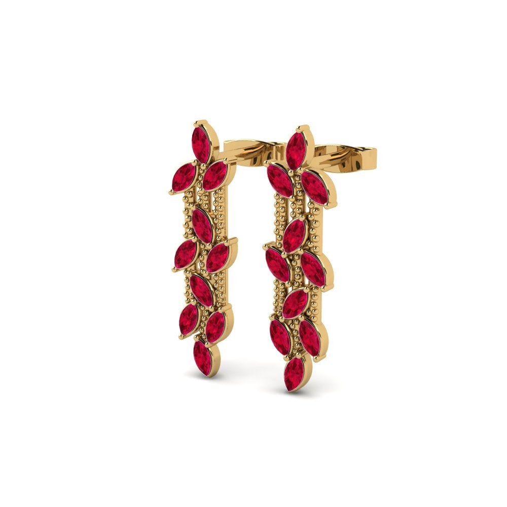 Đá Ruby / Hồng Ngọc Bông tai nữ Begies
