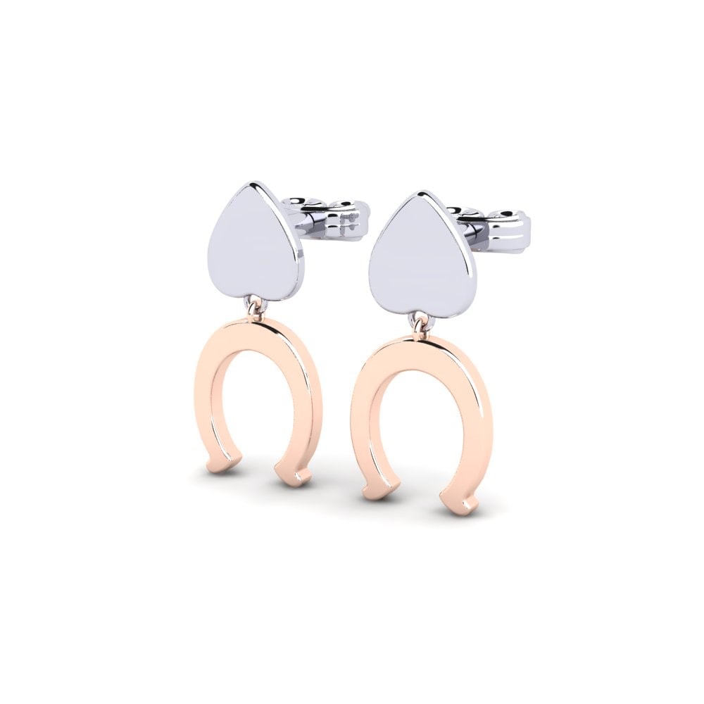 9k Oro Rosa/Blanco Pendiente Behgere