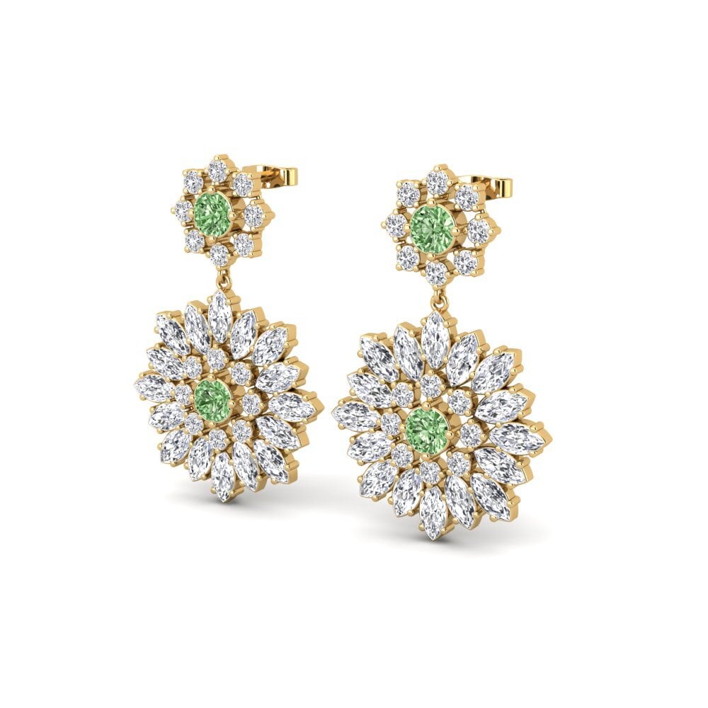 Diamante Verde Brincos Feminino Beitris