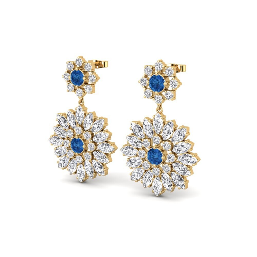 Zircônia azul escuro Brincos Feminino Beitris