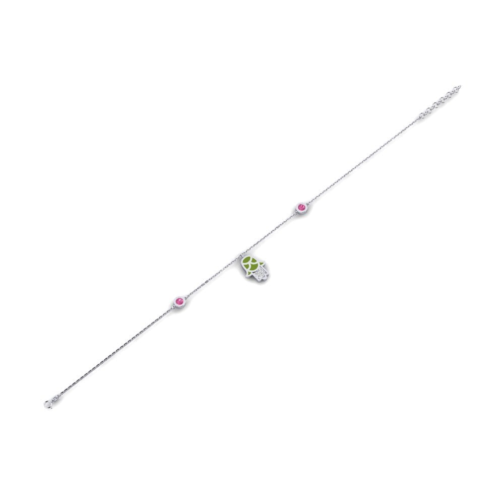 Plata 925 Turmalina rosa Pulsera de Mujer Bekoj