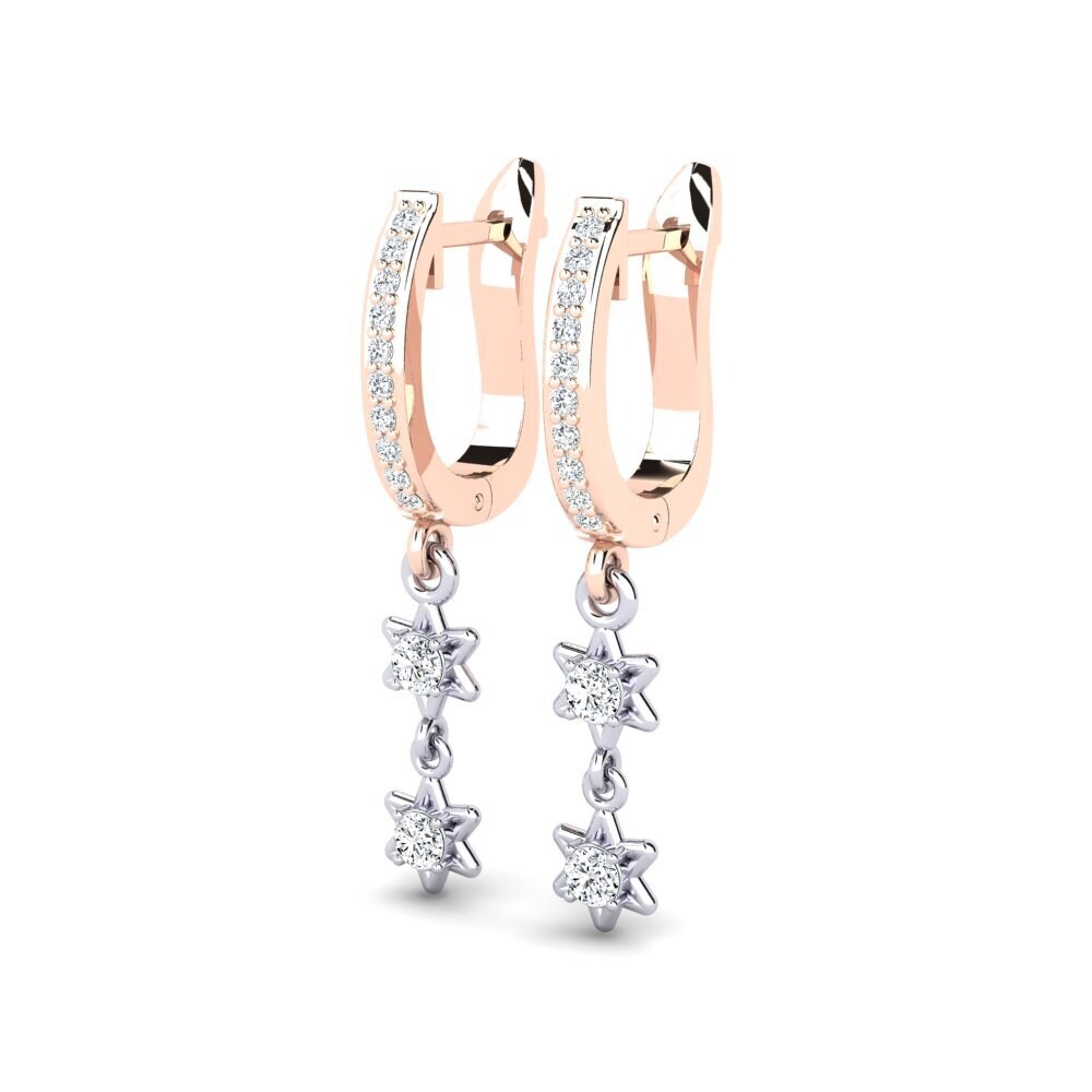 14ct Rose / White Gold Women's Earring Belate