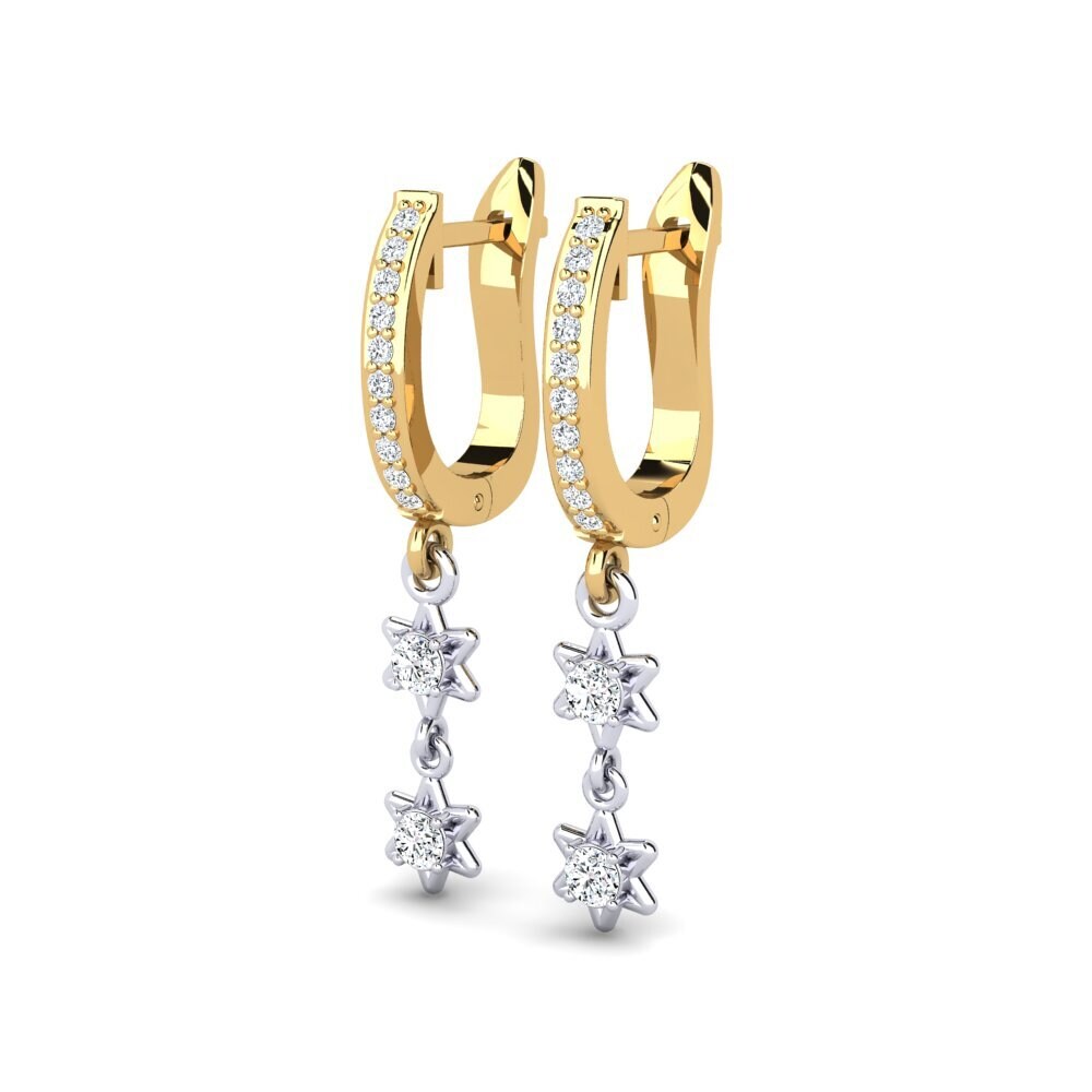 14k Oro Amarillo/Blanco Pendiente de mujer Belate