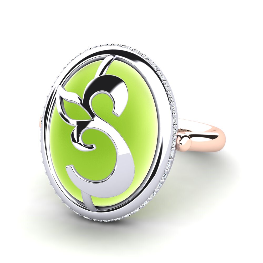 750 Ros & Putih Emas Cincin Belindra