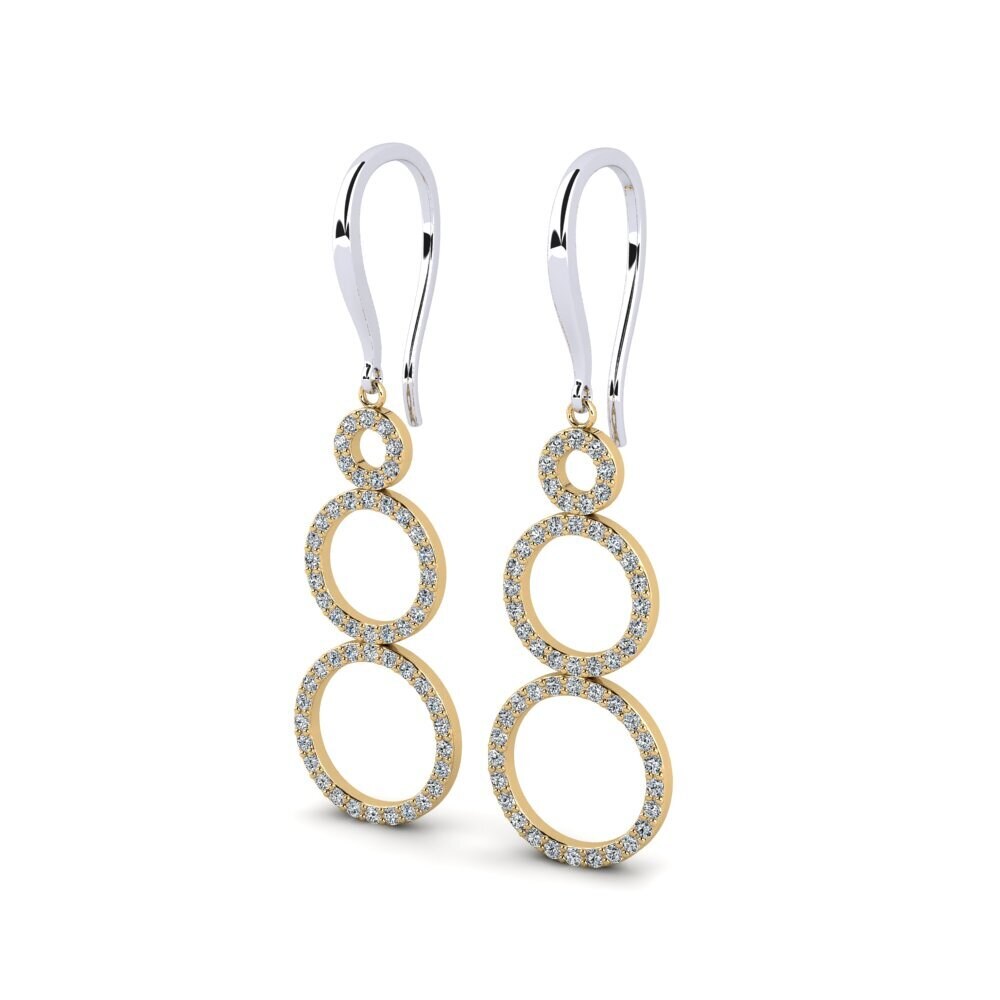 9k Oro Blanco & Amarillo Pendiente de mujer Beliva