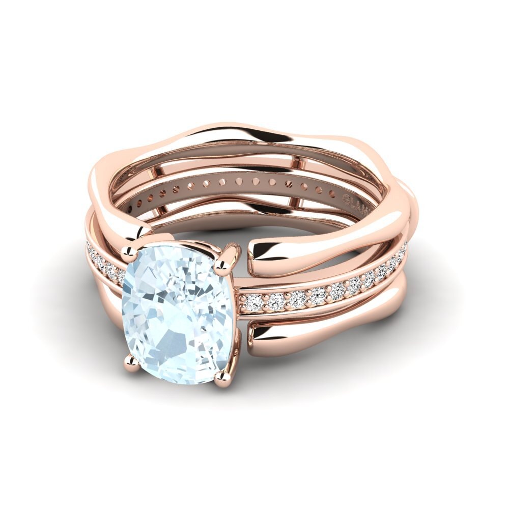 Aquamarin Ringe Bellisa SET