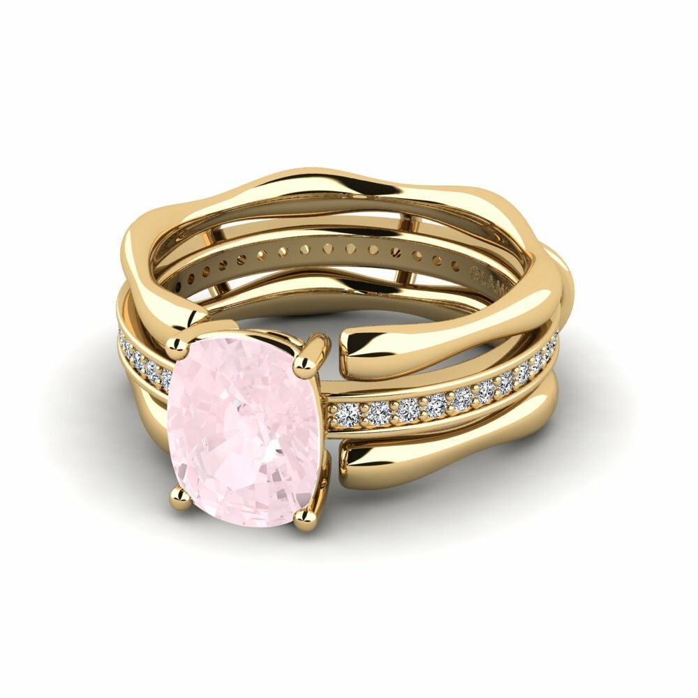 Bagues Or Jaune 18k Quartz Rose Enhancer