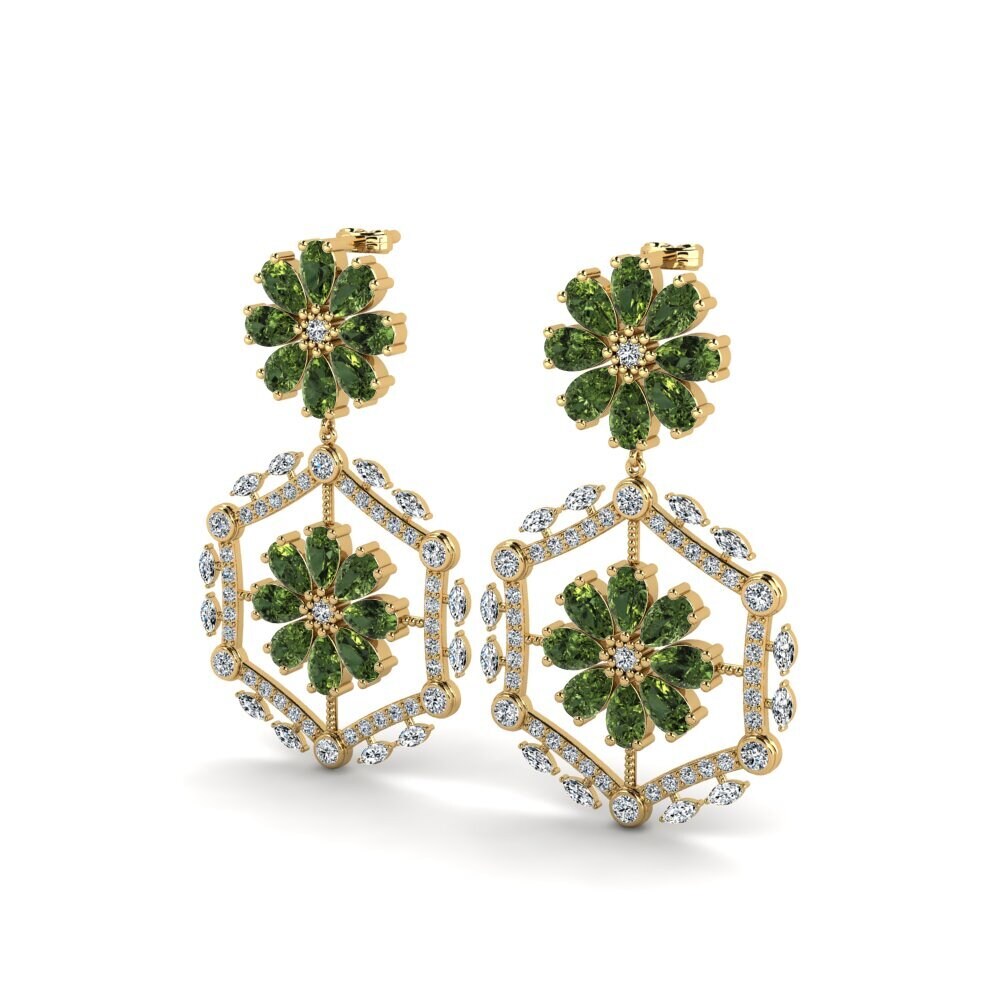 Đá Sapphire Xanh Bông tai nữ Bellya