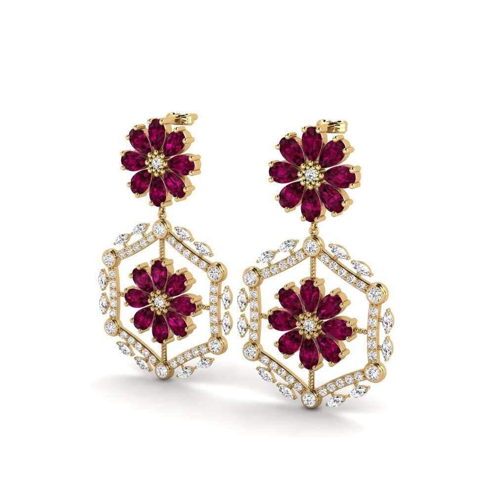 Đá Rhodolite Bông tai nữ Bellya
