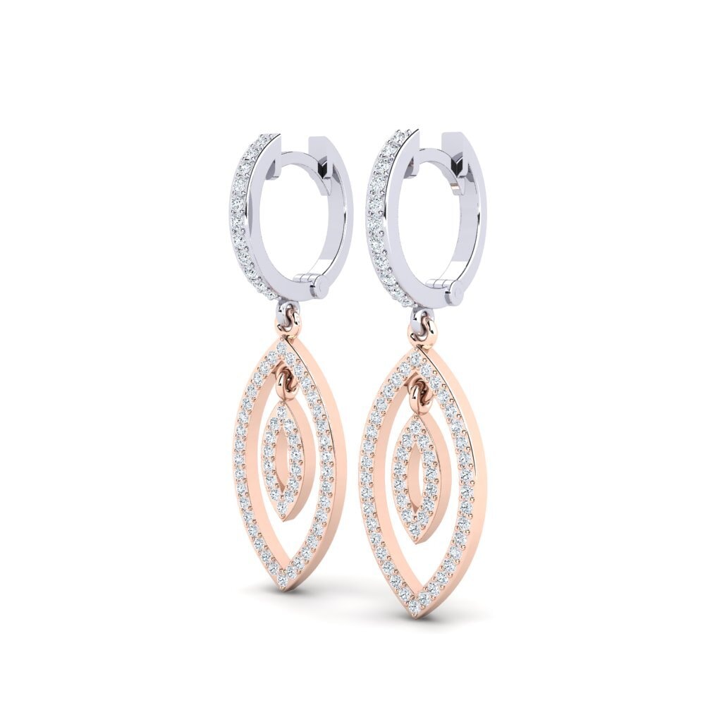 9ct Rose & White Gold Women's Earring Belmen